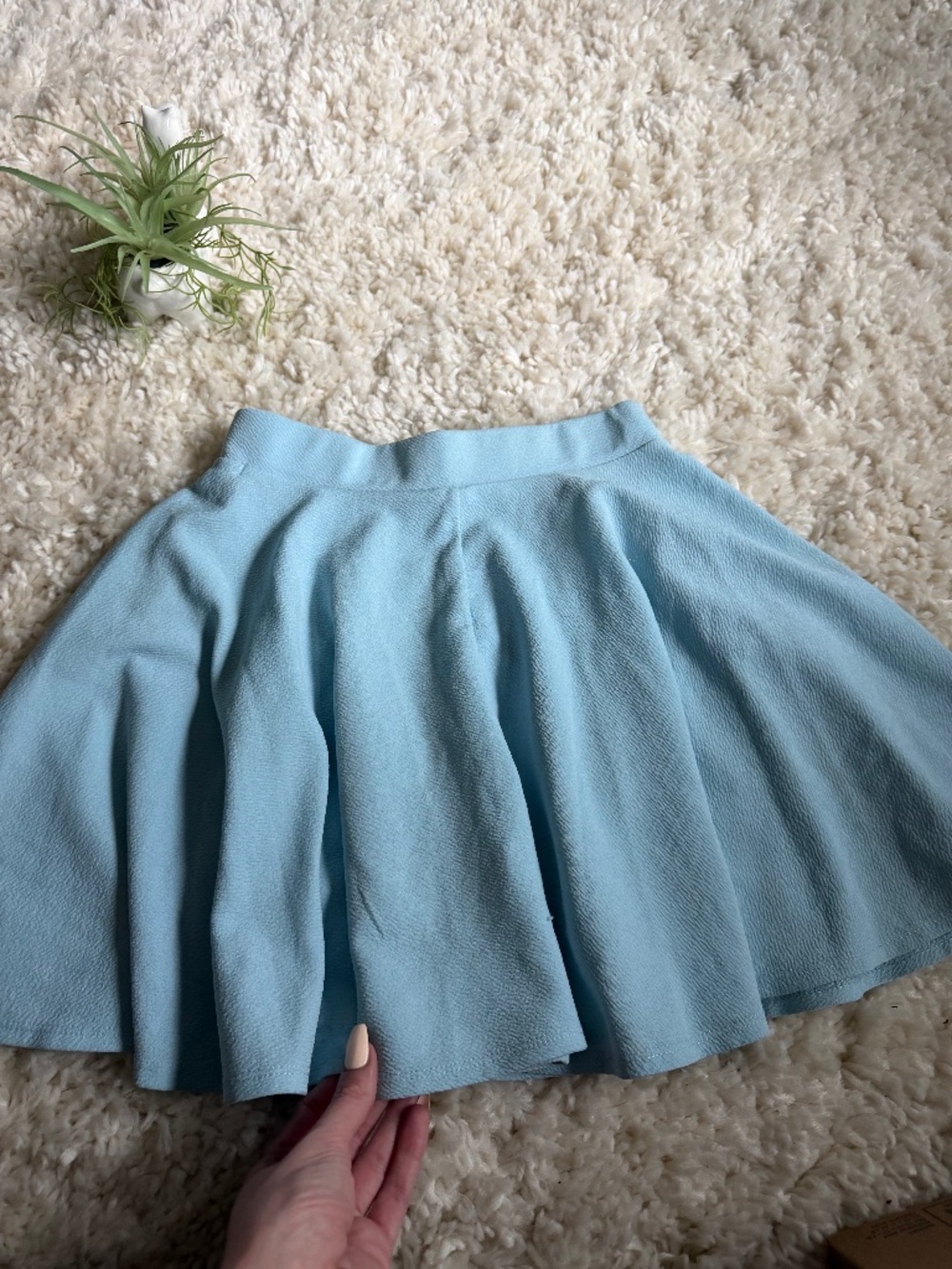 Soft light blue Women’s Light Blue flirty flowy spring pastel Circle Skirt - Fla